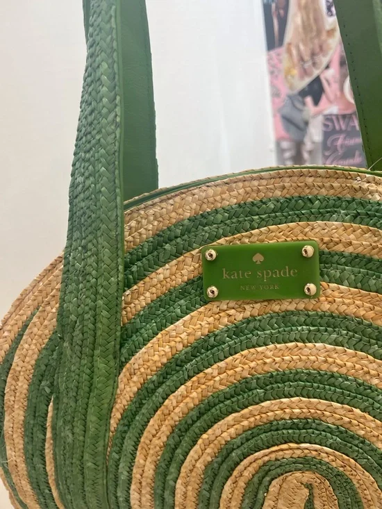 Kate Spade Green Straw Arch Tote - Picture 4 of 7